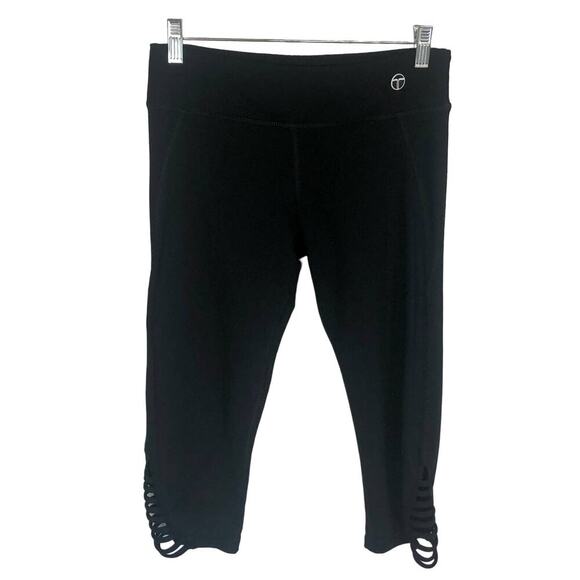Trina Turk Recreation Size Small Black Activewear Capri Leggings Cut-Out Detail - Picture 1 of 7